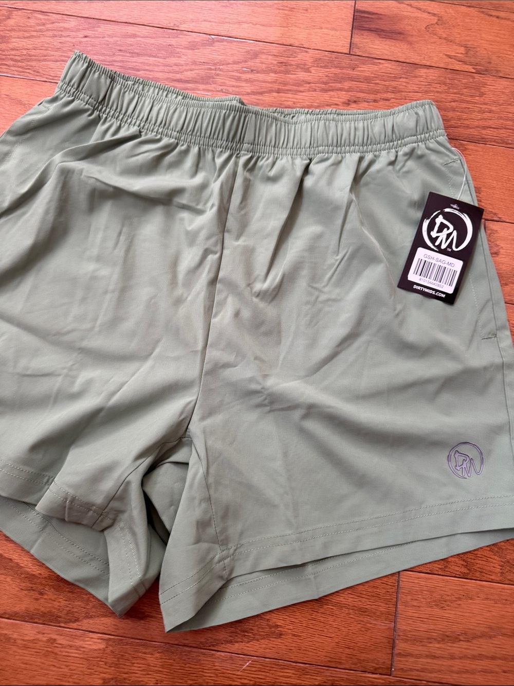 Dirty Mids Men's Athletic Shorts in Sage Green with Elastic Waistband